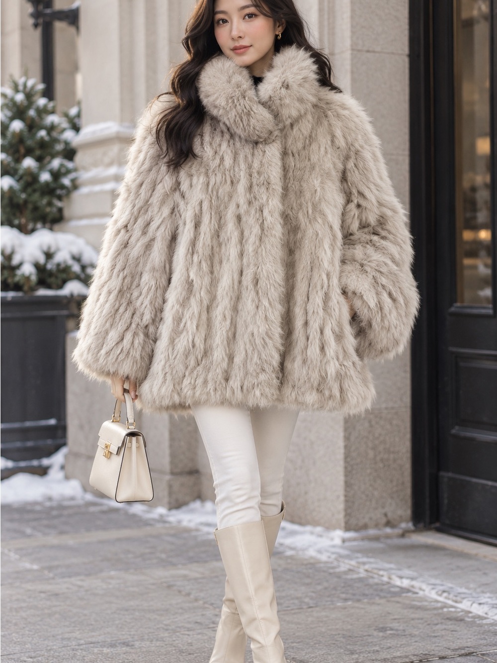 Vintage blue fox coat